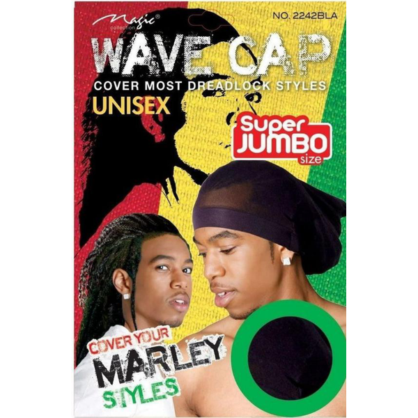 MAGIC SUPER JUMBO WAVE CAP UNISEX BLACK (1X12pcs PACK)