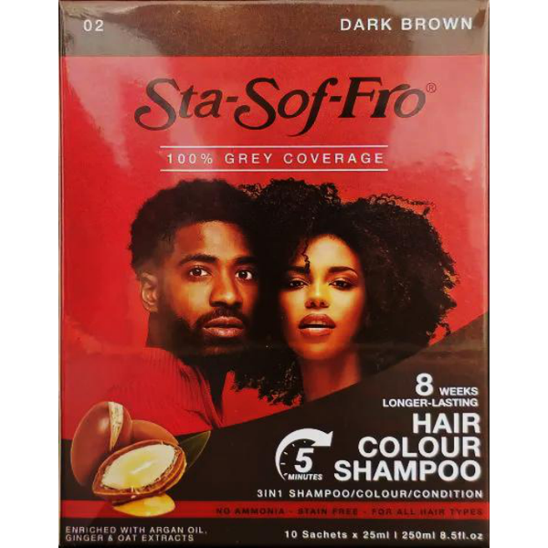 HAIR COLOUR SHAMPOO 25ML (BOX INCLUDES 10 SACHETS) - DARK BROWN